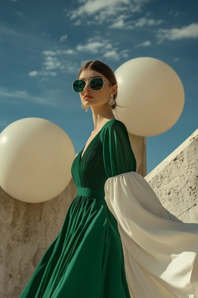 Emerald Green and Soft Ivory Pairings for Formal Dresses - photo 2