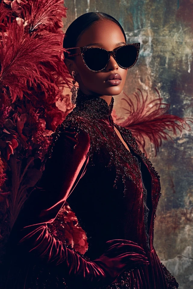 Luxurious Velvet and Feather Accents for Bold Dresses - photo 2