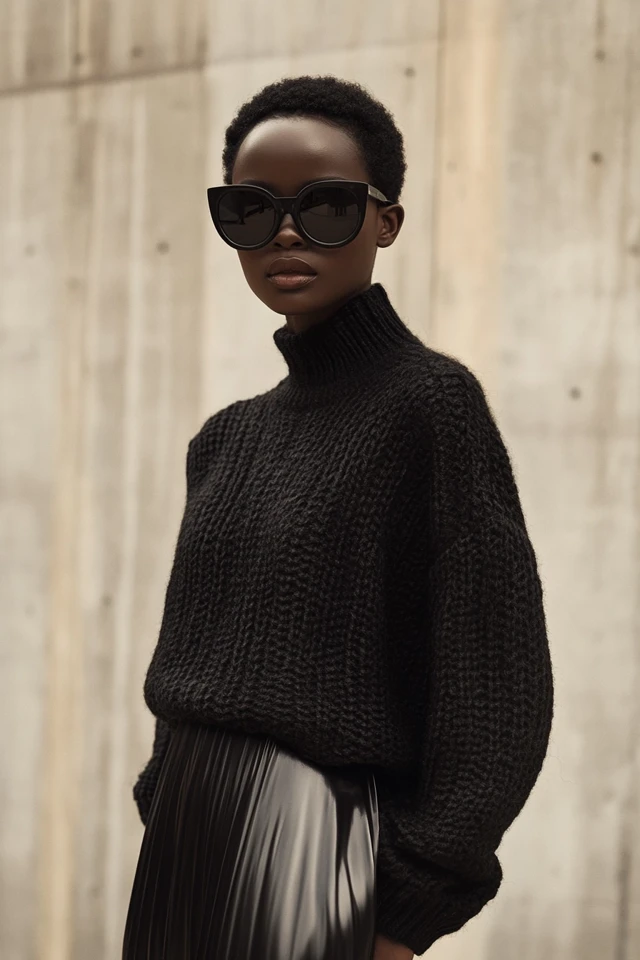 Layering Knitwear with Smooth Satin Skirts - photo 2