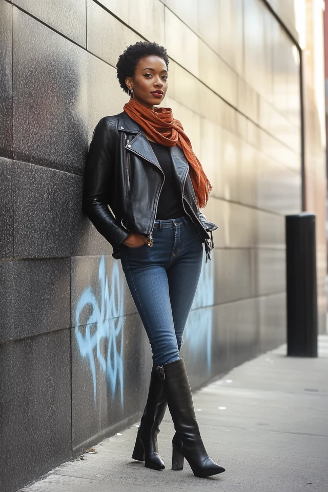 Leather Jackets Paired with Denim for Fall Staples - photo 10