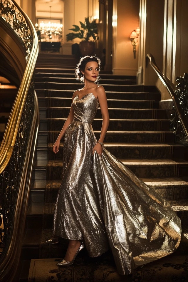 Shimmering Metallic Gowns for Winter Formal Events - photo 10