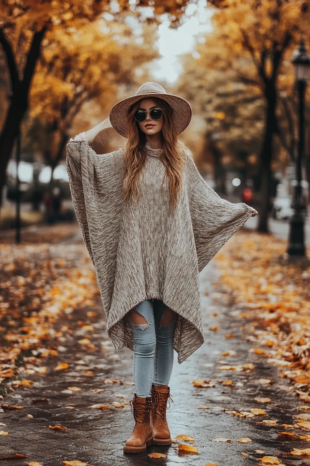 Knit Ponchos for Layering in Autumn Showers - photo 10