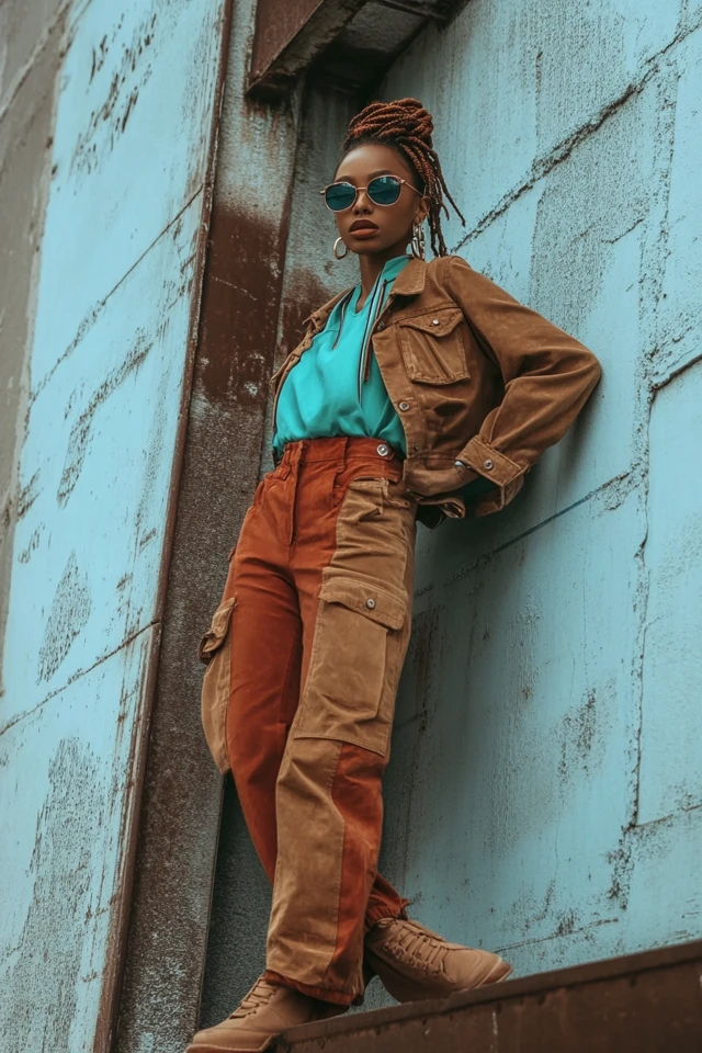 Mixing Brown and Aqua in Unique Streetwear Outfits - photo 9