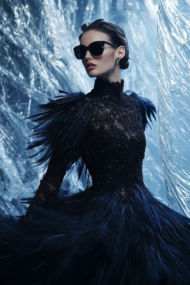 Feather Accents in Dresses for Winter Glam - photo 10