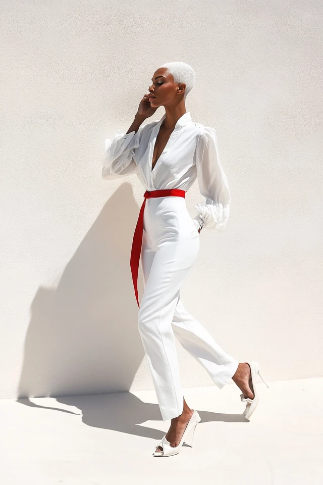 How to Wear All-White Outfits with Contrasting Accessories - photo 7