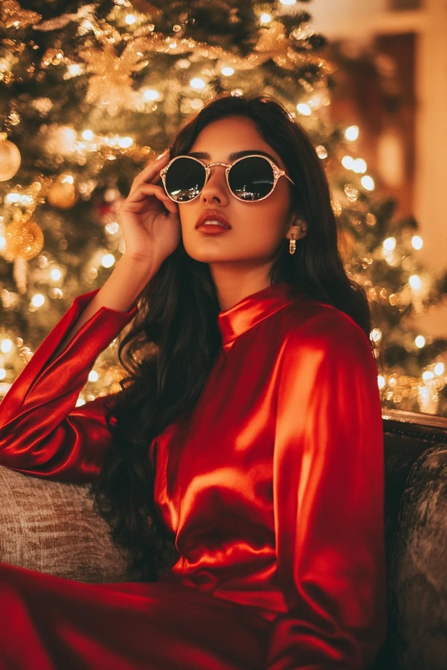 Elegant Red and Gold Outfits for Christmas Celebrations - photo 7