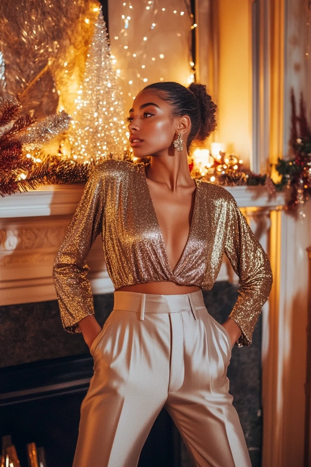 Stylish Metallic Tops for Festive Holiday Gatherings - photo 7