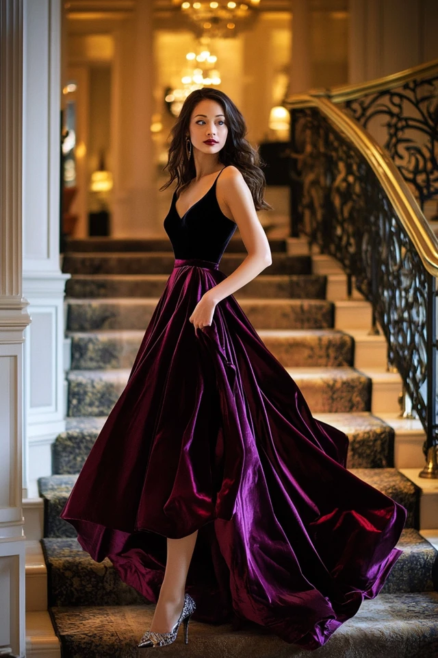 The Perfect Pairing of Velvet and Satin in Evening Gowns - photo 7