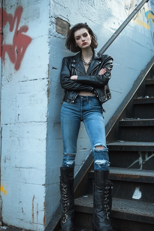 Mixing Smooth Leather and Rough Denim for Bold Outfits - photo 7