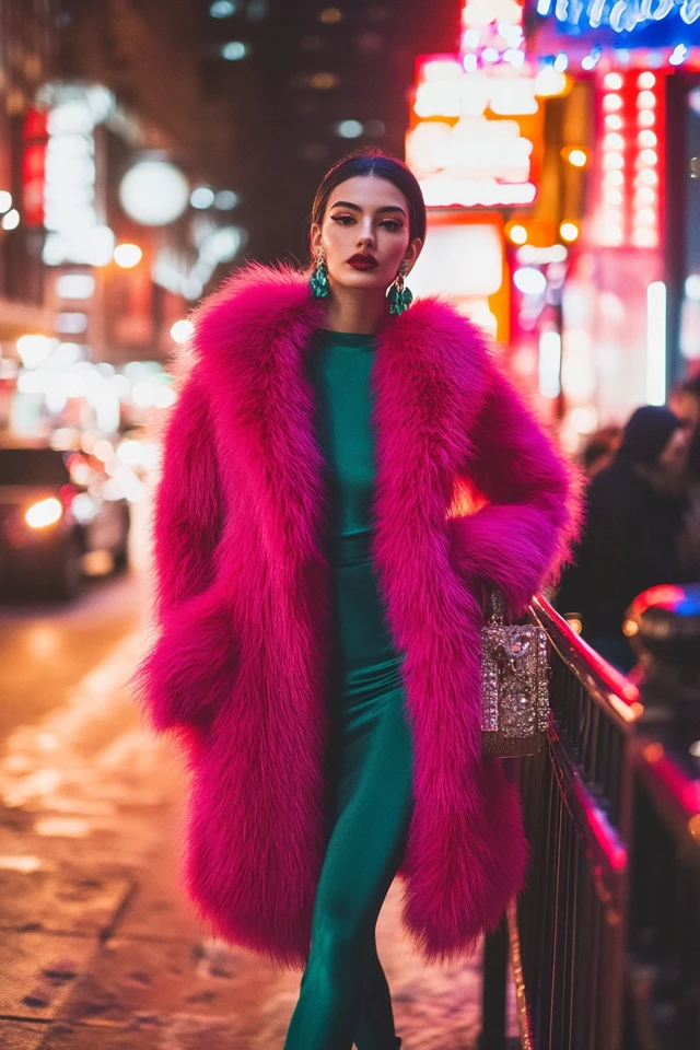 Faux Fur Coats in Vibrant Hues for Winter Glam - photo 7