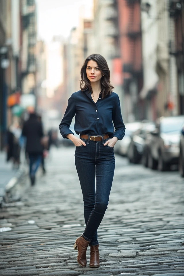 Dark Wash Skinny Jeans for a Timeless Look - photo 7