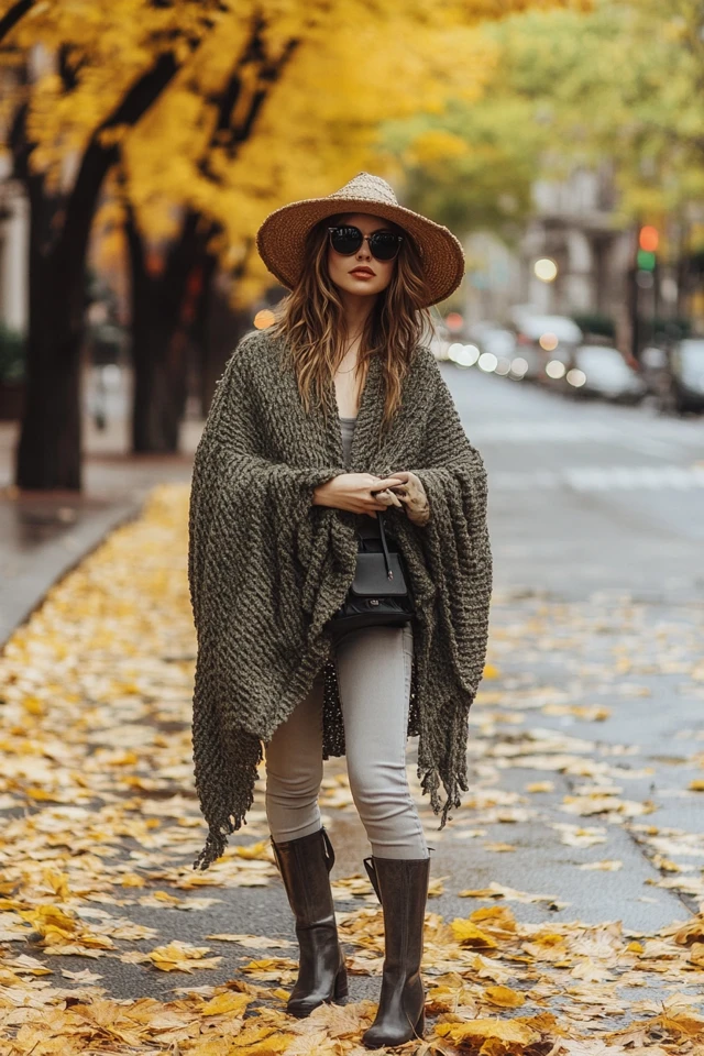 Knit Ponchos for Layering in Autumn Showers - photo 7