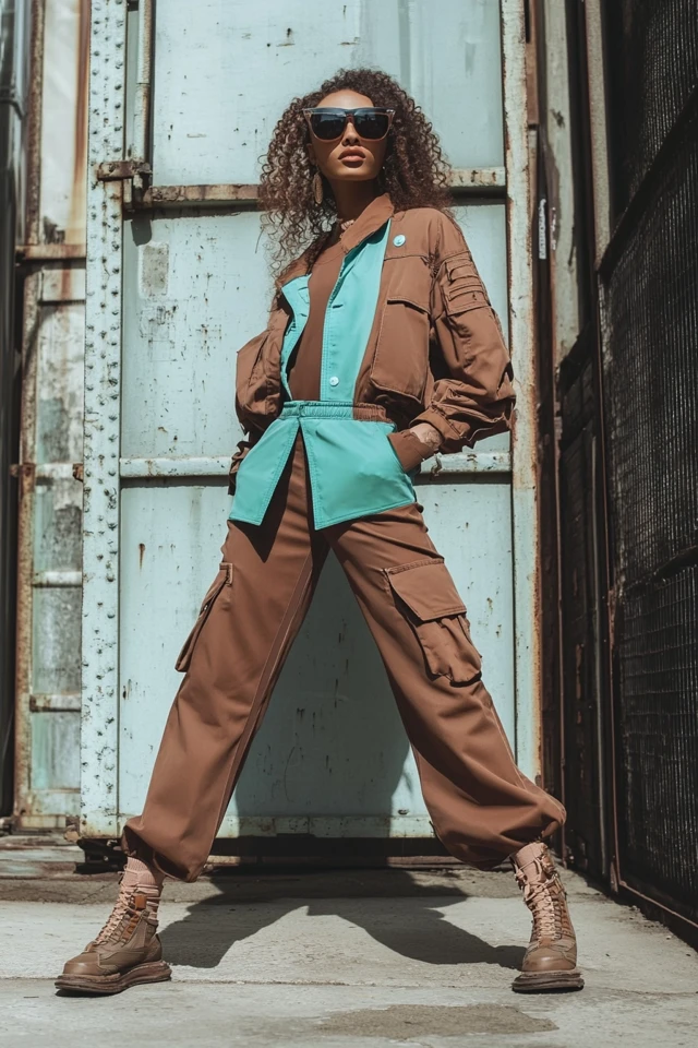 Mixing Brown and Aqua in Unique Streetwear Outfits - photo 6