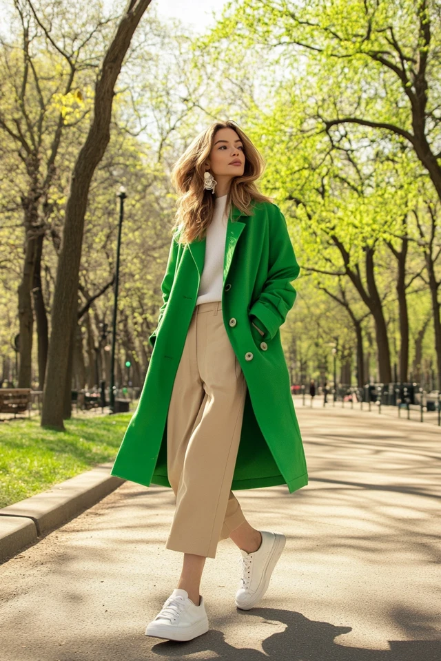 Fresh Green and Beige Combinations for Spring Coats - photo 11