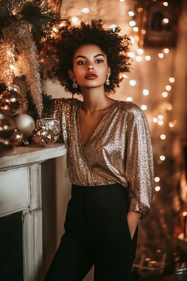 Stylish Metallic Tops for Festive Holiday Gatherings - photo 11