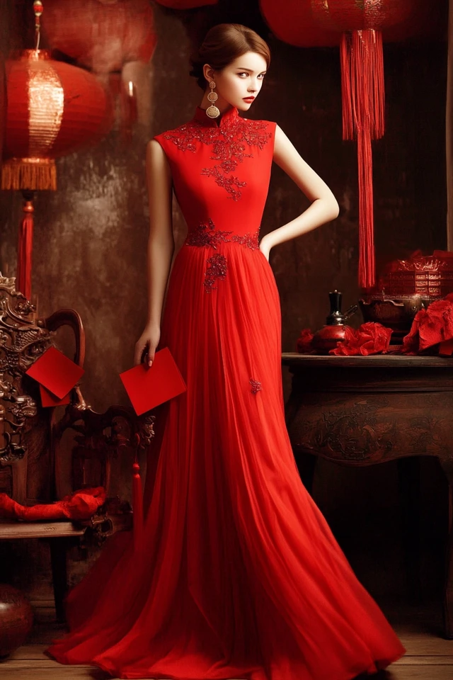 Traditional Red Dresses for Chinese New Year Celebrations - photo 11