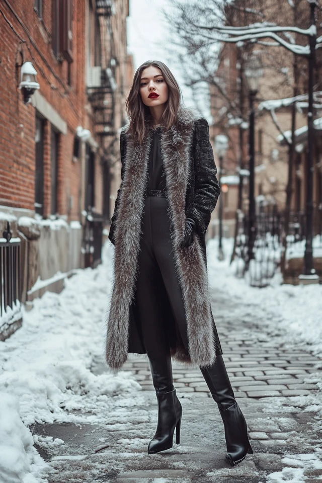 Pairing Faux Fur and Satin in Luxe Winter Coats - photo 11