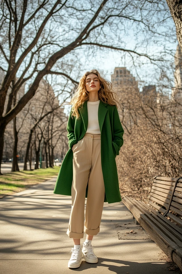 Fresh Green and Beige Combinations for Spring Coats - photo 3