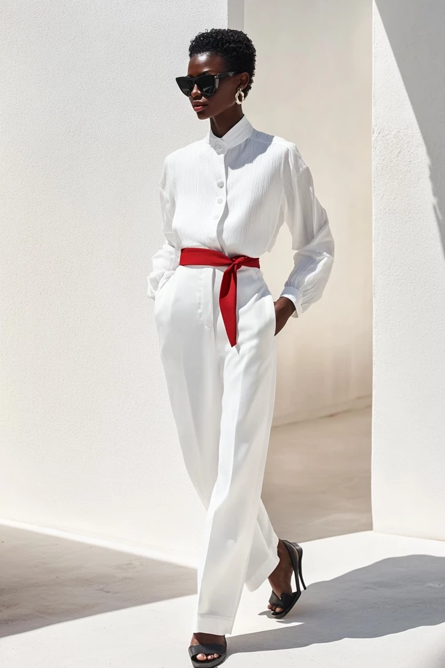 How to Wear All-White Outfits with Contrasting Accessories - photo 3