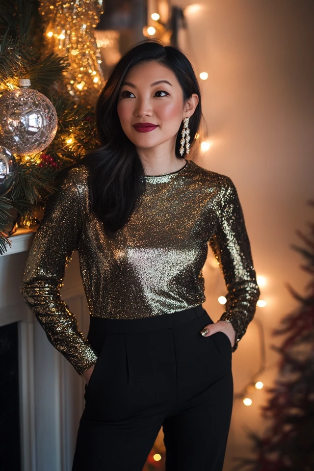 Stylish Metallic Tops for Festive Holiday Gatherings - photo 3