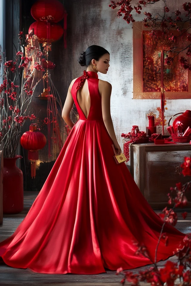 Traditional Red Dresses for Chinese New Year Celebrations - photo 3