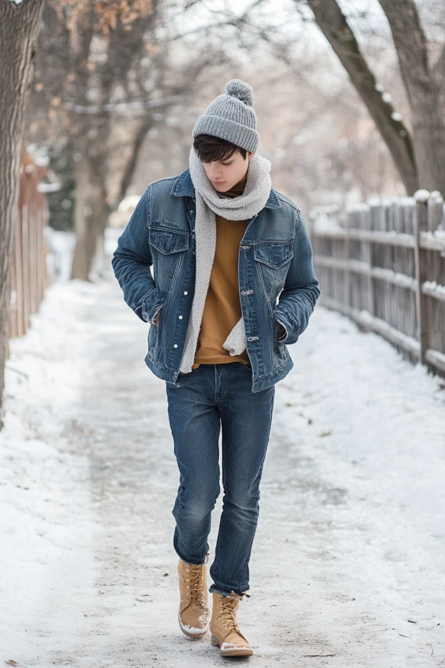 Mixing Fleece and Denim for Casual Winter Jackets - photo 3