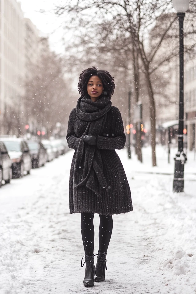 Chunky Knit Scarves and Dresses for Winter Chic - photo 3
