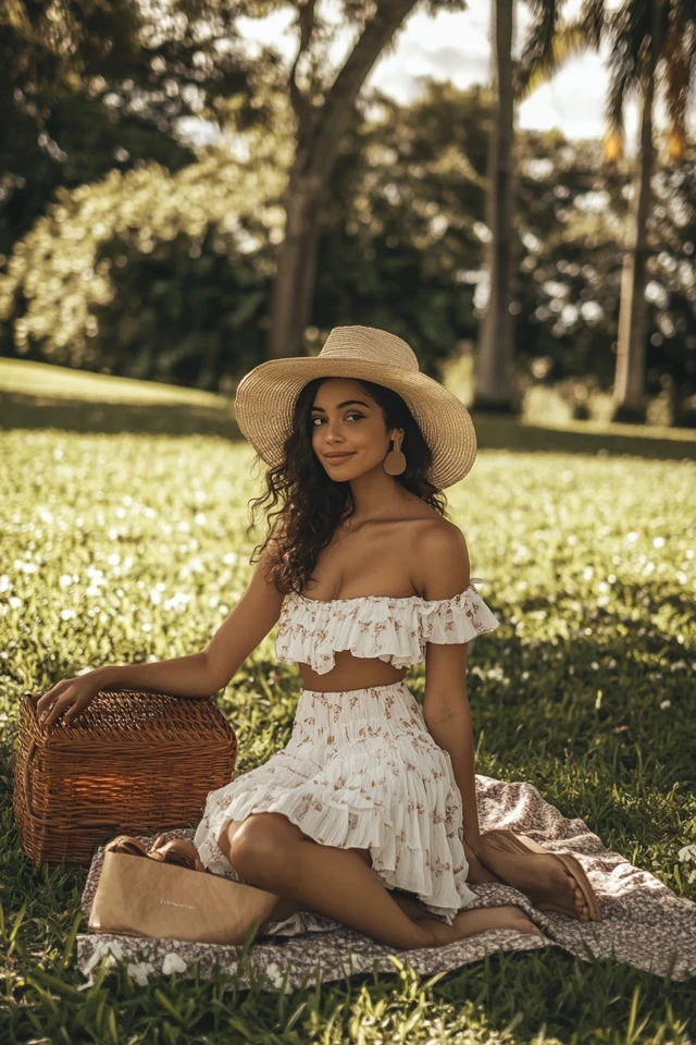 Stylish Picnic-in-the-Park Ensembles with Tiered Skirts - photo 3