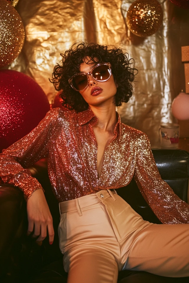 Glittery Blouses Perfect for Office Holiday Parties - photo 3