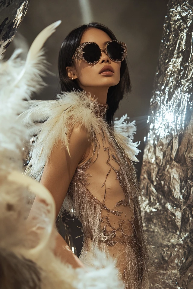 Feather Accents in Dresses for Winter Glam - photo 3