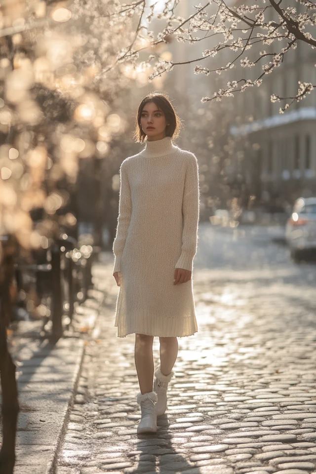 Layered Sweater Dresses for Cold but Dry Days - photo 3