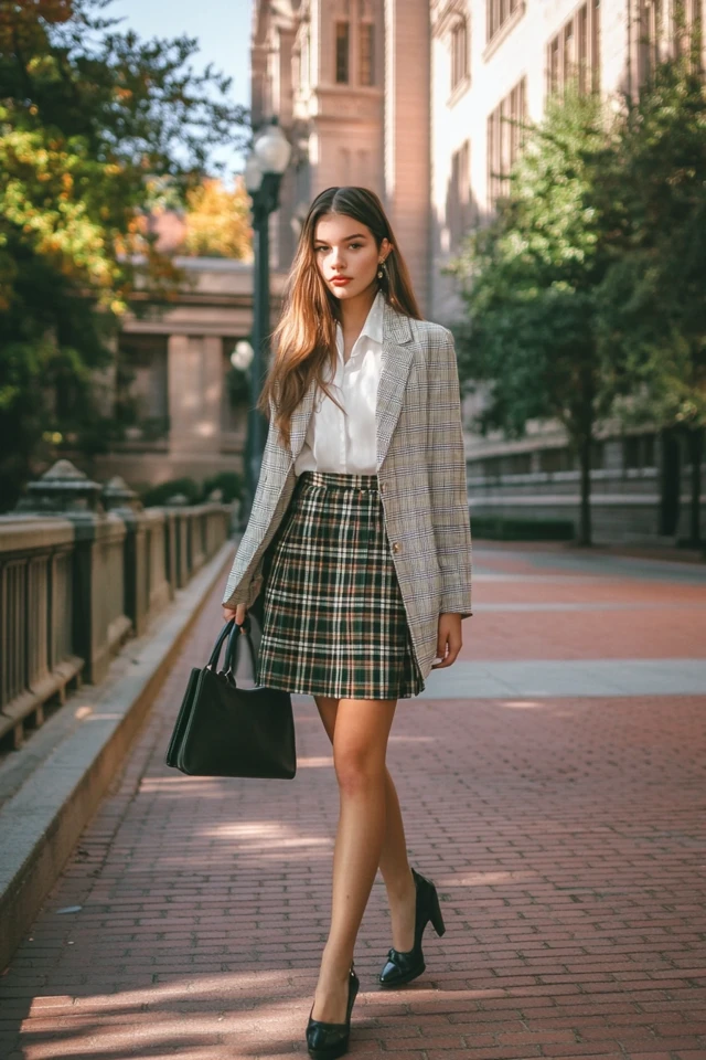 Preppy Plaid Skirts and Blazers for Back-to-School Vibes - photo 11