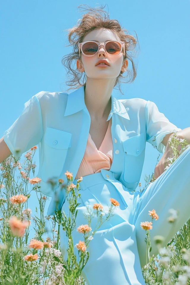 Light Blue and Soft Peach Outfits for Spring Looks - photo 11