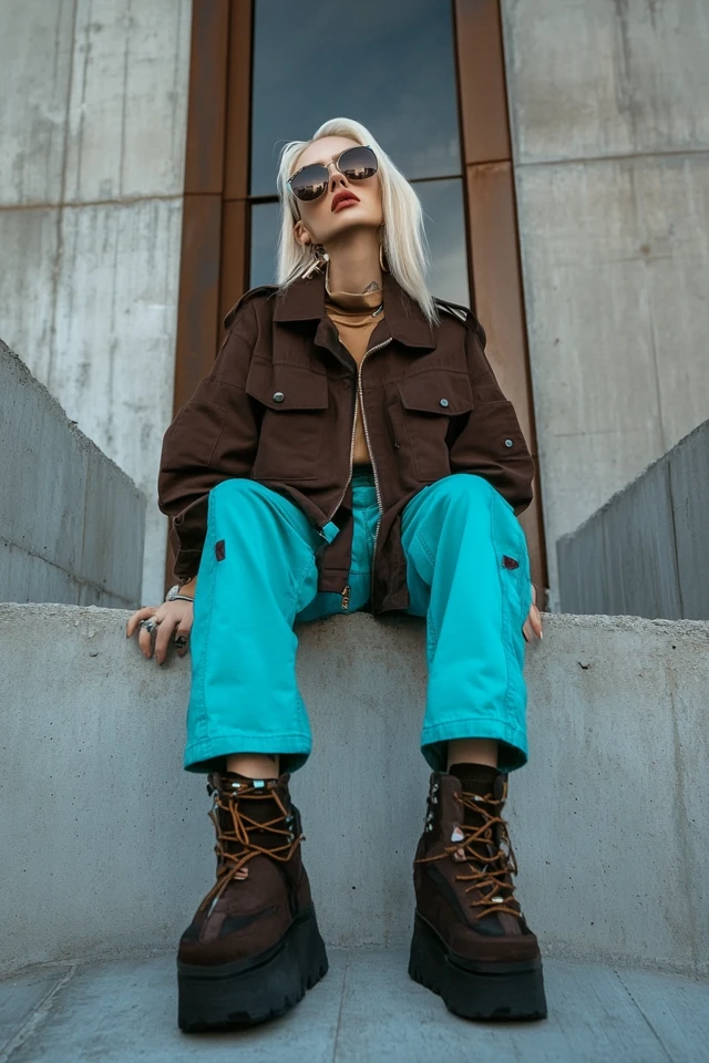 Mixing Brown and Aqua in Unique Streetwear Outfits - photo 10
