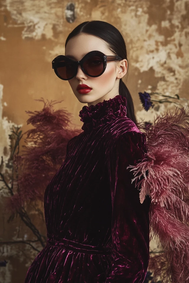 Luxurious Velvet and Feather Accents for Bold Dresses - photo 11