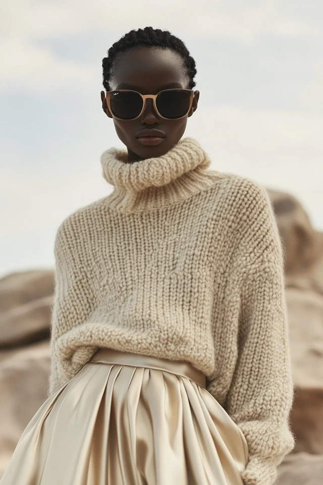 Layering Knitwear with Smooth Satin Skirts - photo 11
