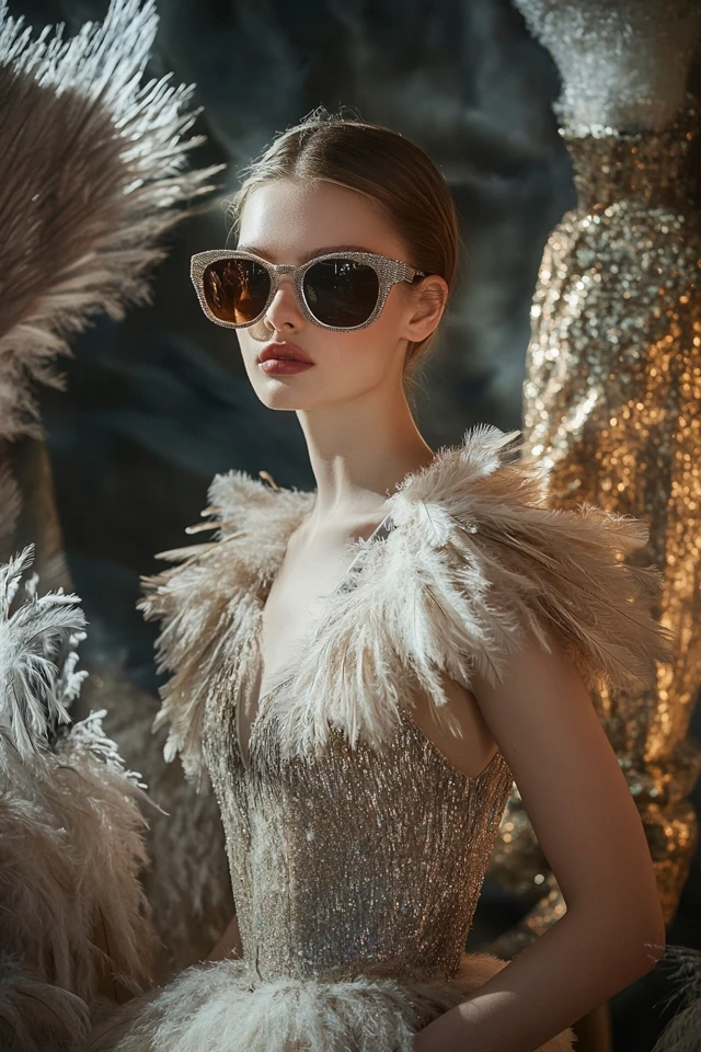 Feather Accents in Dresses for Winter Glam - photo 11