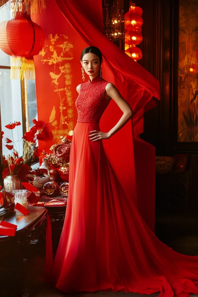 Traditional Red Dresses for Chinese New Year Celebrations - photo 8