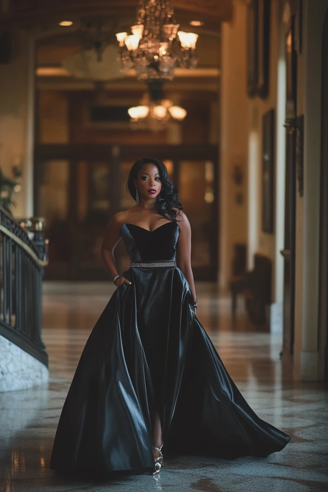 The Perfect Pairing of Velvet and Satin in Evening Gowns - photo 8