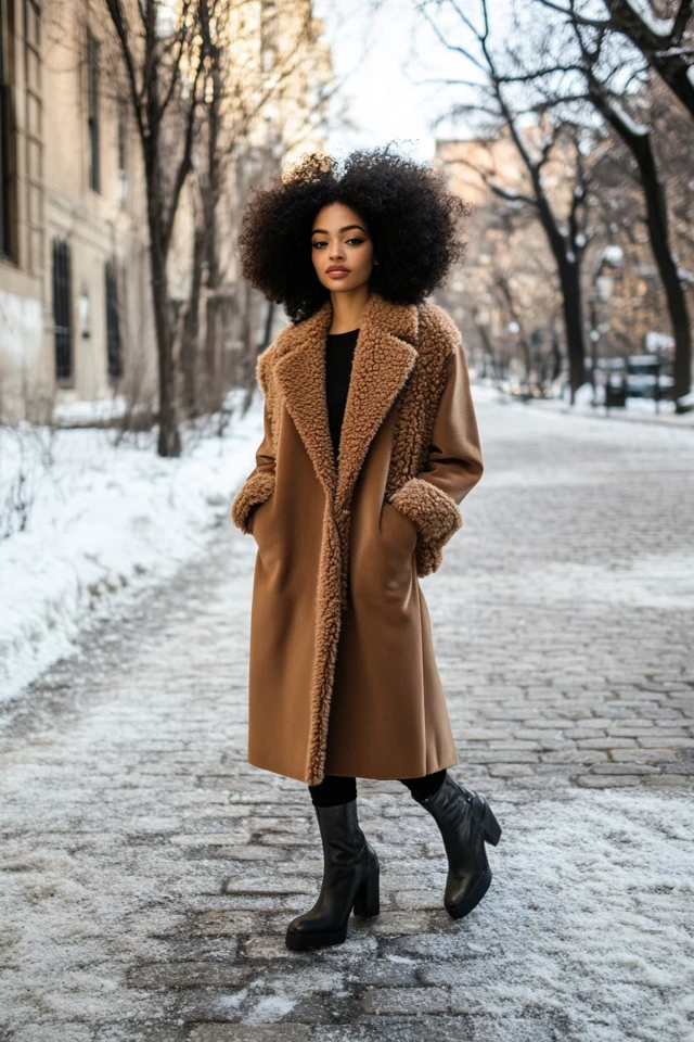 Pairing Faux Fur and Satin in Luxe Winter Coats - photo 8