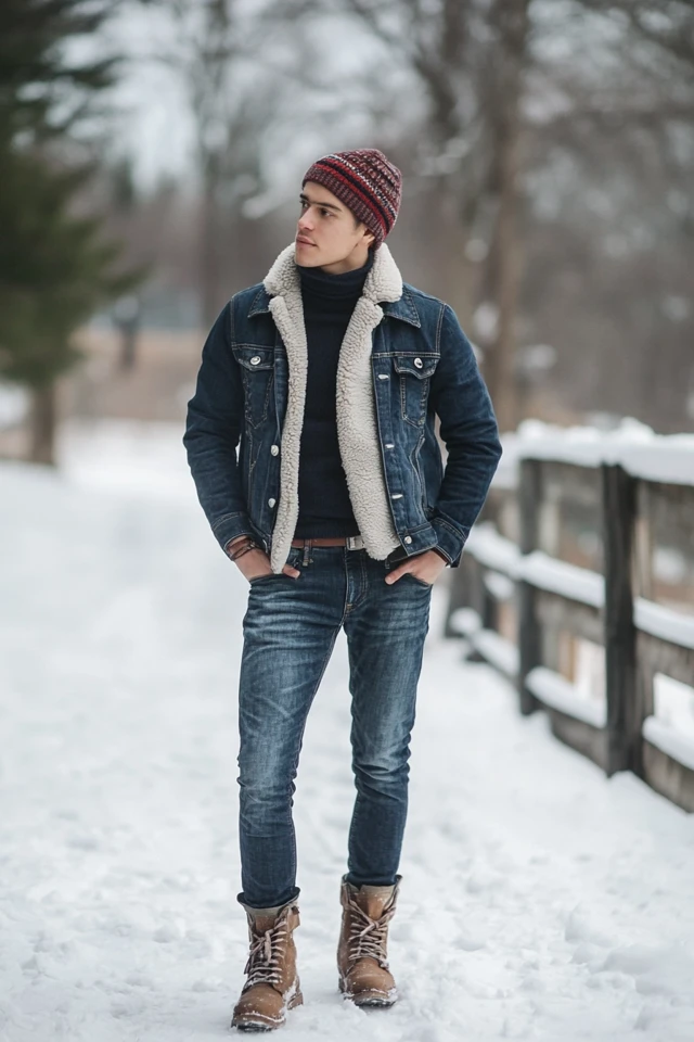 Mixing Fleece and Denim for Casual Winter Jackets - photo 8