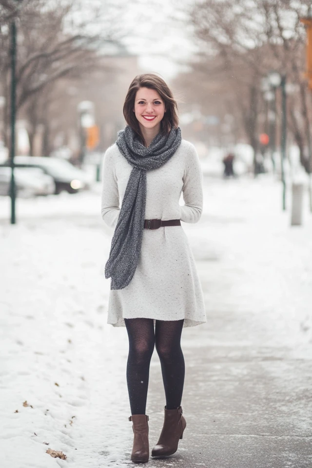 Chunky Knit Scarves and Dresses for Winter Chic - photo 8