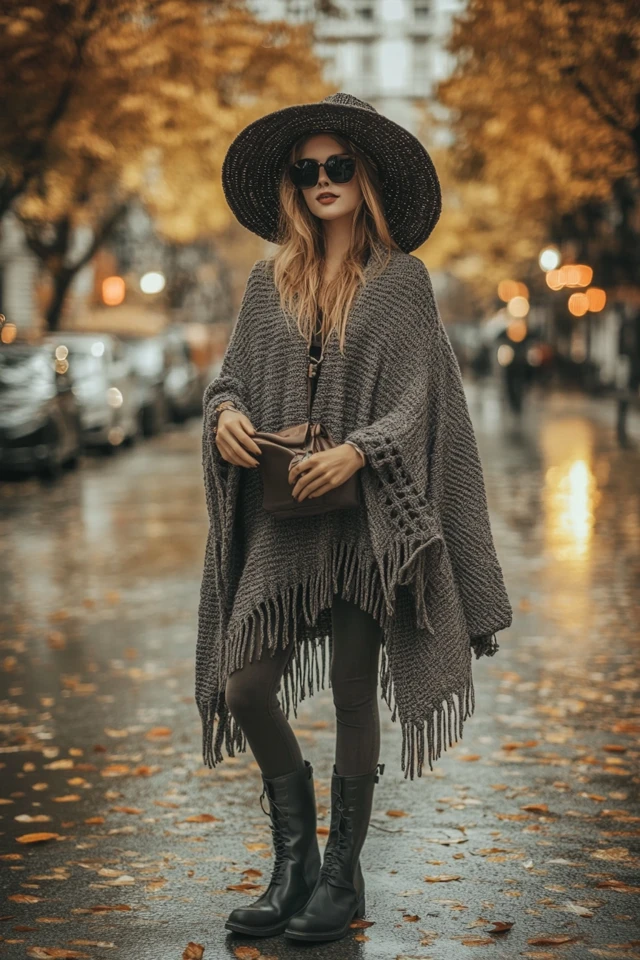 Knit Ponchos for Layering in Autumn Showers - photo 8