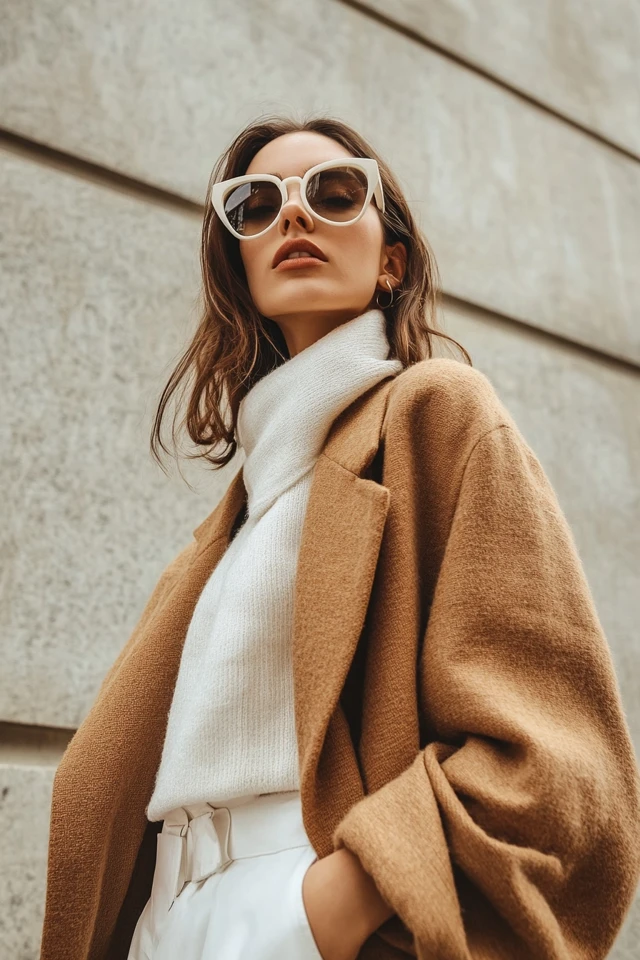 Chic Camel and White Outfits for Fall Layers - photo 8