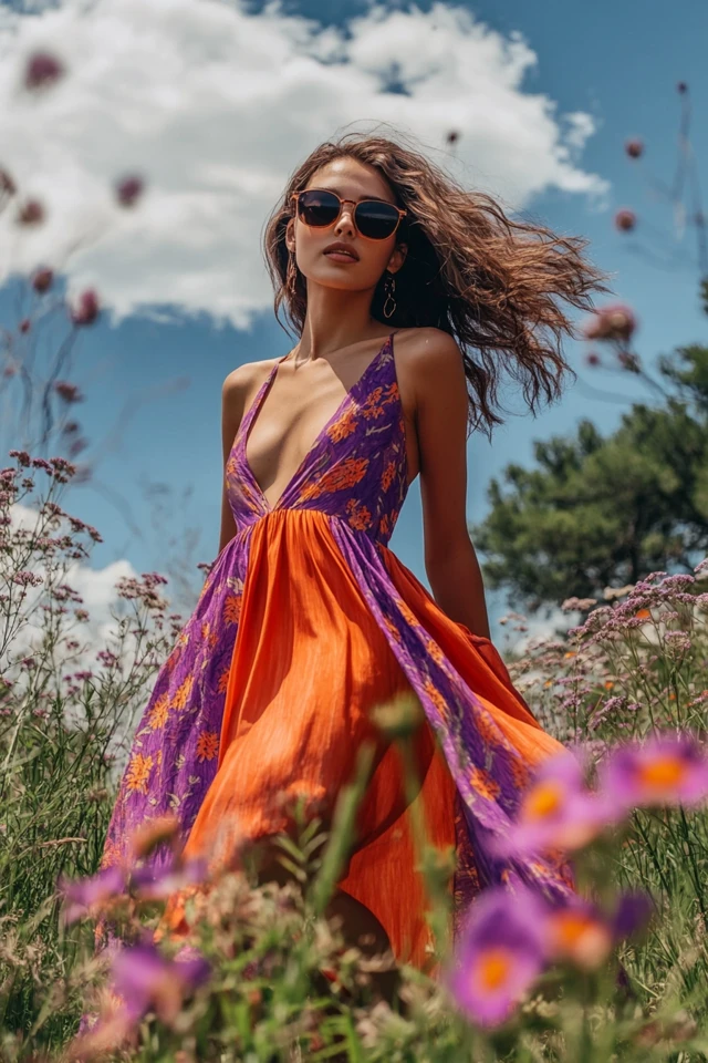 Playful Orange and Purple Color Combinations for Sundresses - photo 7