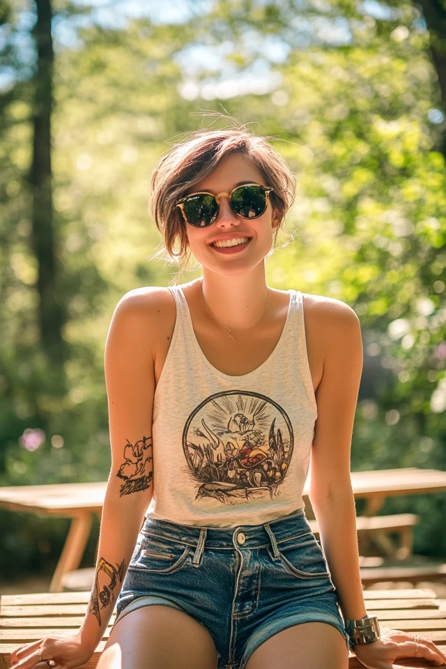 Laid-Back BBQ Attire with Denim Shorts - photo 8