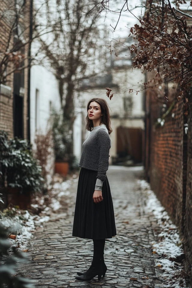 Layered Sweater Dresses for Cold but Dry Days - photo 8
