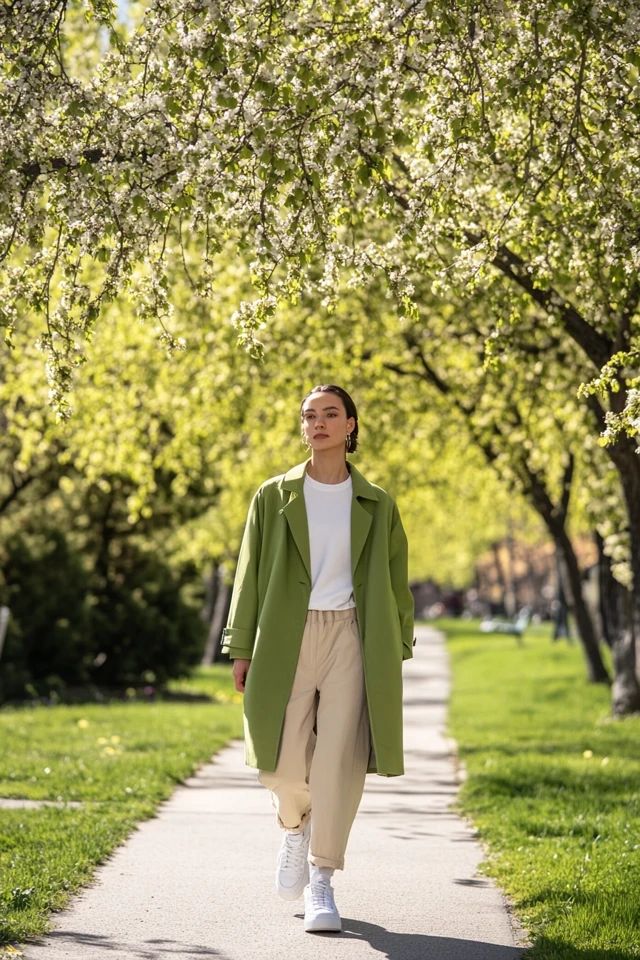 Fresh Green and Beige Combinations for Spring Coats - photo 12