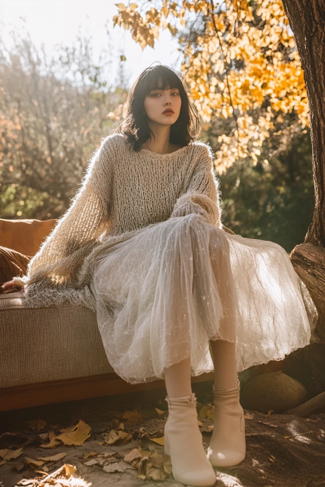How to Layer Knits with Sheer Fabrics for Unique Looks - photo 12