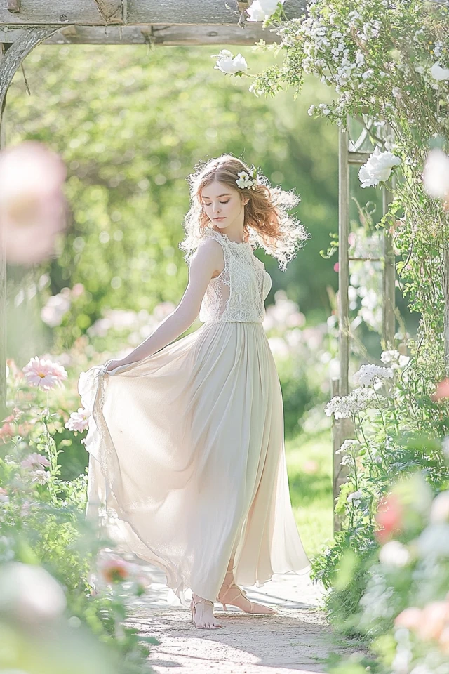 Textured Linen and Lace Dresses for Spring Weddings - photo 12